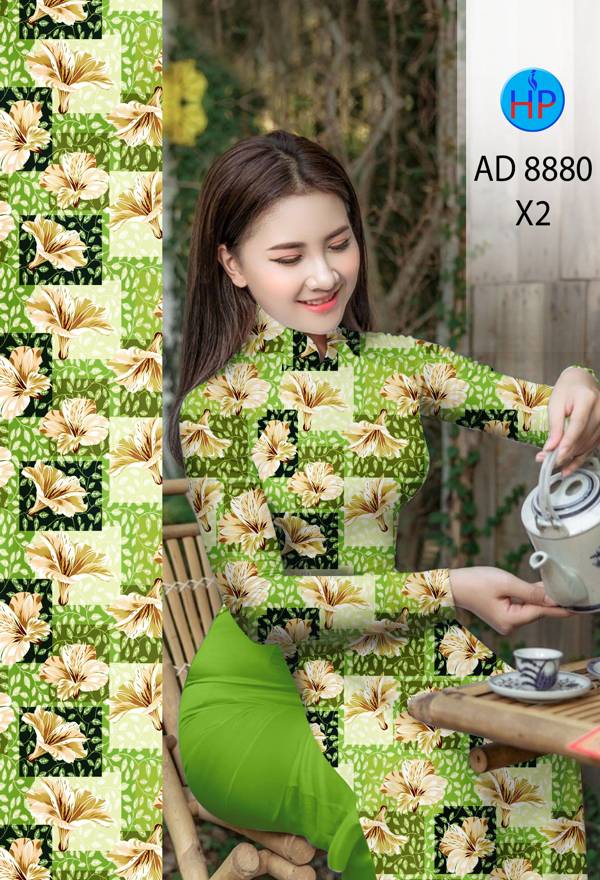 Vải Áo Dài Hoa Đều Mới Ra AD 8880 45 Vải Áo Dài Hoa Đều Mới Ra AD 8880