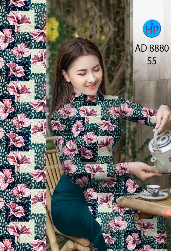Vải Áo Dài Hoa Đều Mới Ra AD 8880 47 Vải Áo Dài Hoa Đều Mới Ra AD 8880