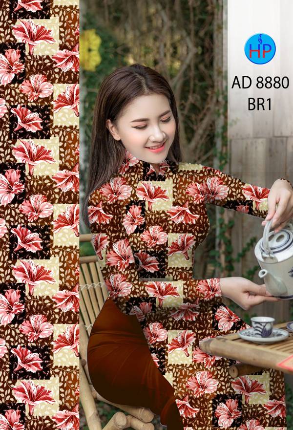Vải Áo Dài Hoa Đều Mới Ra AD 8880 46 Vải Áo Dài Hoa Đều Mới Ra AD 8880