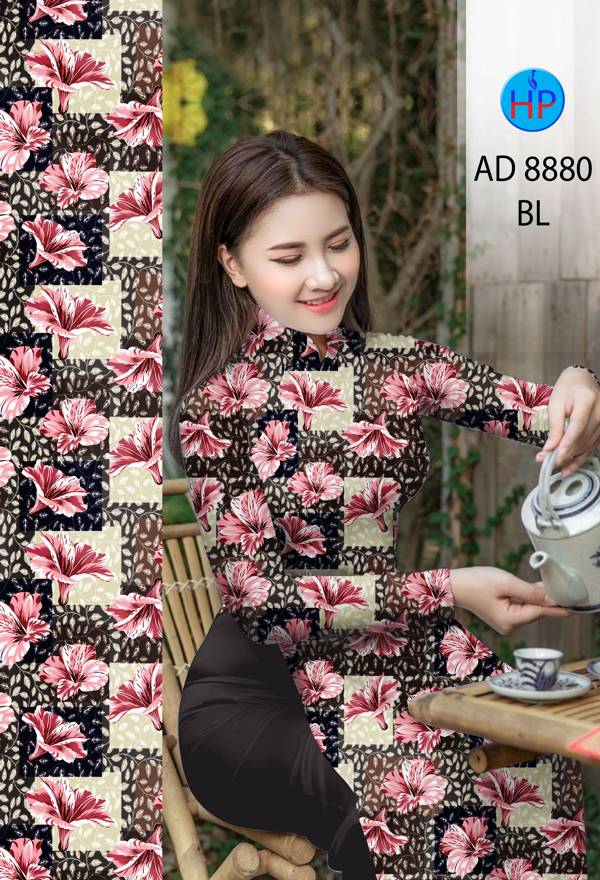 Vải Áo Dài Hoa Đều Mới Ra AD 8880 51 Vải Áo Dài Hoa Đều Mới Ra AD 8880