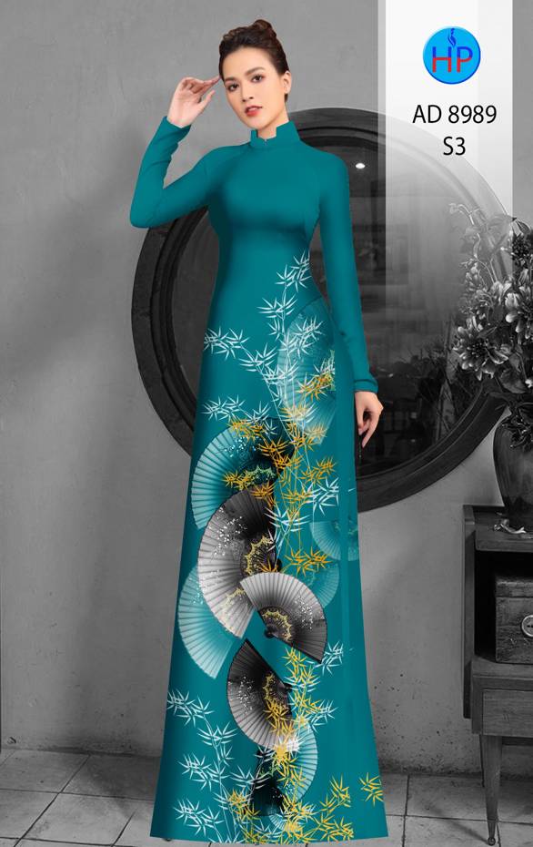 Vải Áo Dài Hoa In 3D Mới Ra AD 8989 38 Vải Áo Dài Hoa In 3D Mới Ra AD 8989