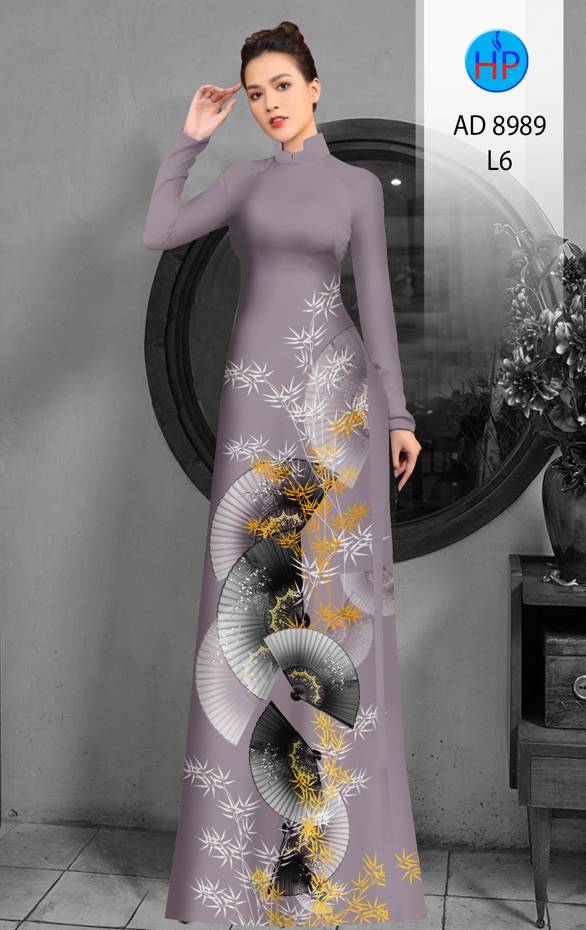 Vải Áo Dài Hoa In 3D Mới Ra AD 8989 44 Vải Áo Dài Hoa In 3D Mới Ra AD 8989