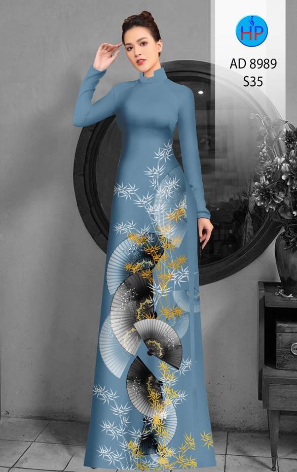 Vải Áo Dài Hoa In 3D Mới Ra AD 8989 43 Vải Áo Dài Hoa In 3D Mới Ra AD 8989