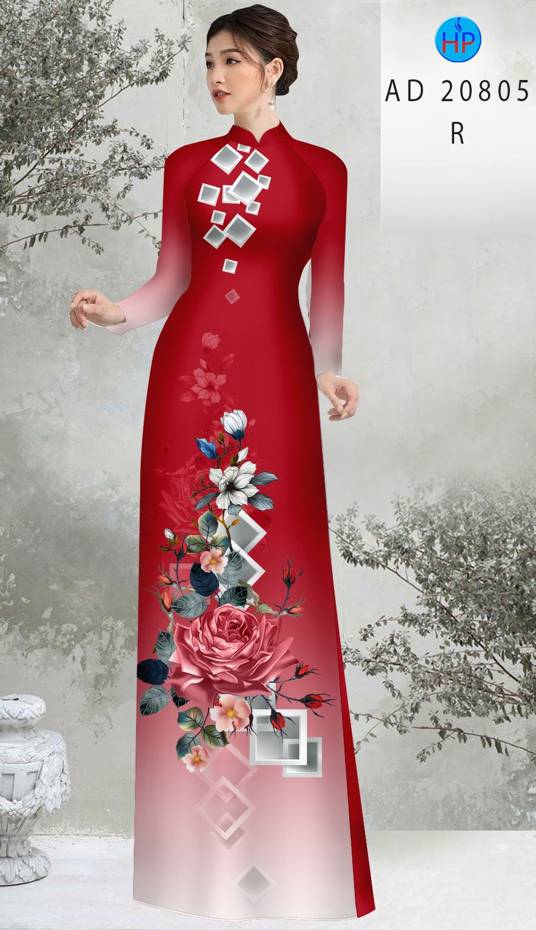 Vải Áo Dài Hoa In 3D Độc Đáo AD 20805 38 Vải Áo Dài Hoa In 3D Độc Đáo AD 20805
