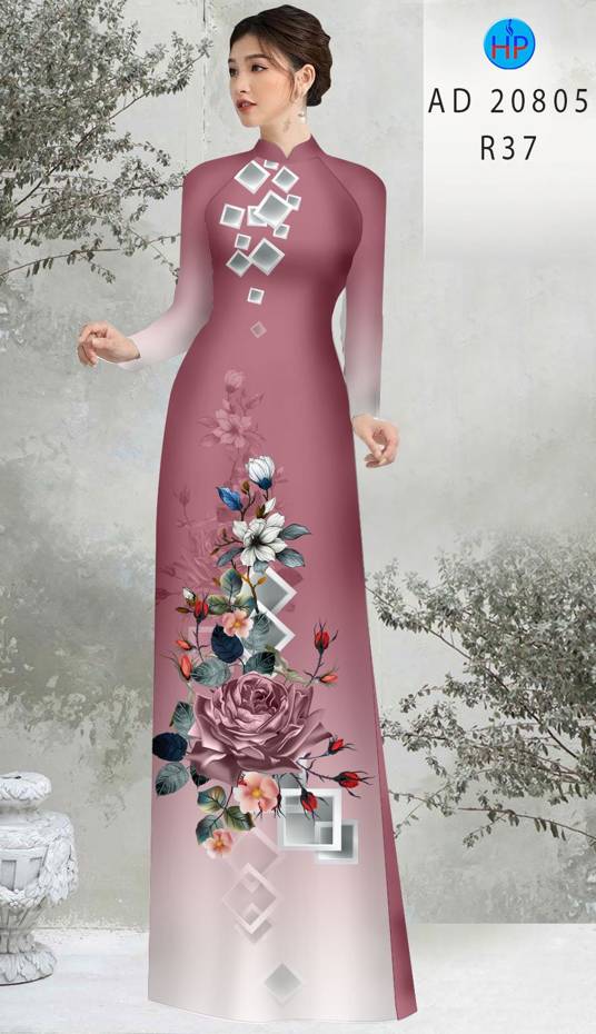 Vải Áo Dài Hoa In 3D Độc Đáo AD 20805 42 Vải Áo Dài Hoa In 3D Độc Đáo AD 20805