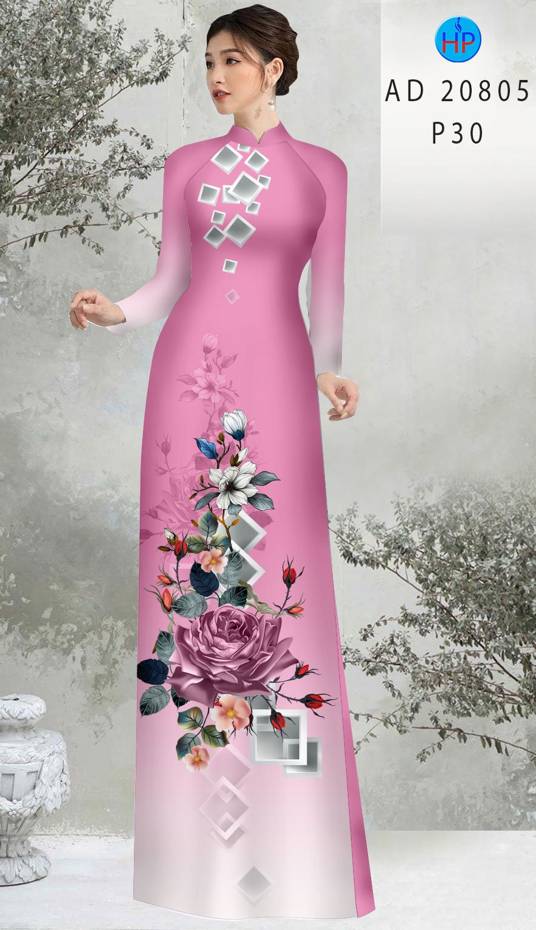 Vải Áo Dài Hoa In 3D Độc Đáo AD 20805 43 Vải Áo Dài Hoa In 3D Độc Đáo AD 20805
