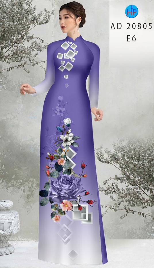 Vải Áo Dài Hoa In 3D Độc Đáo AD 20805 47 Vải Áo Dài Hoa In 3D Độc Đáo AD 20805