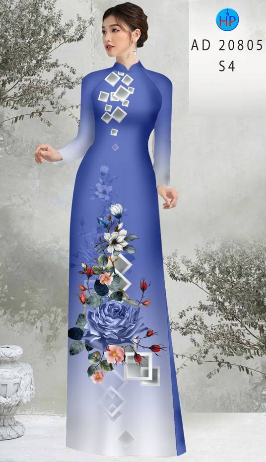 Vải Áo Dài Hoa In 3D Độc Đáo AD 20805 52 Vải Áo Dài Hoa In 3D Độc Đáo AD 20805