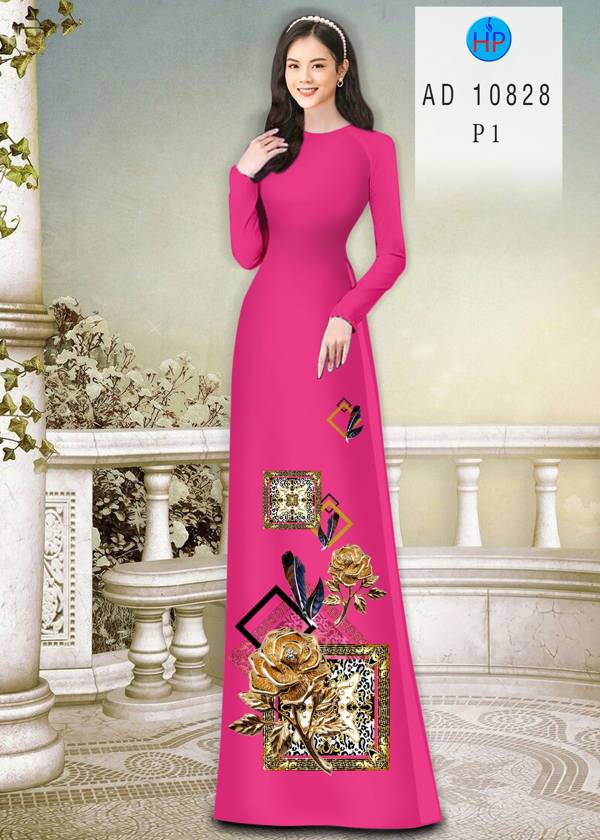 Vải Áo Dài Hoa Hồng Mới Ra AD 10828 43 Vải Áo Dài Hoa Hồng Mới Ra AD 10828