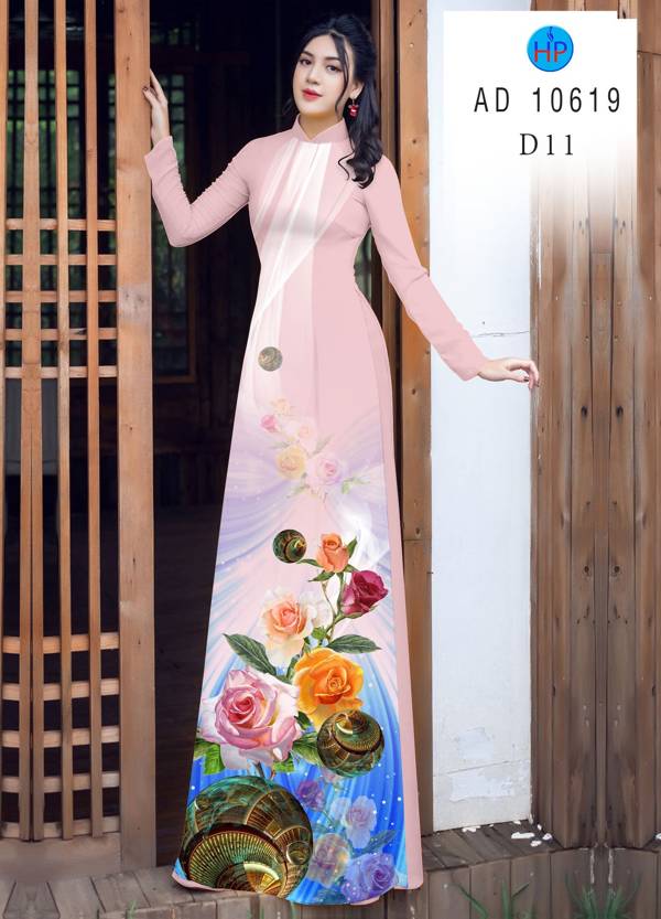 Vải Áo Dài Hoa Hồng Vừa Ra AD 10619 37 Vải Áo Dài Hoa Hồng Vừa Ra  AD 10619