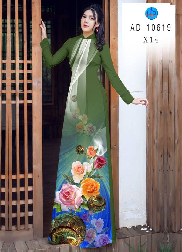 Vải Áo Dài Hoa Hồng Vừa Ra AD 10619 39 Vải Áo Dài Hoa Hồng Vừa Ra  AD 10619