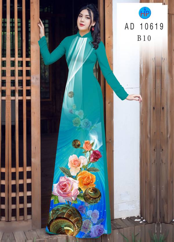 Vải Áo Dài Hoa Hồng Vừa Ra AD 10619 40 Vải Áo Dài Hoa Hồng Vừa Ra  AD 10619