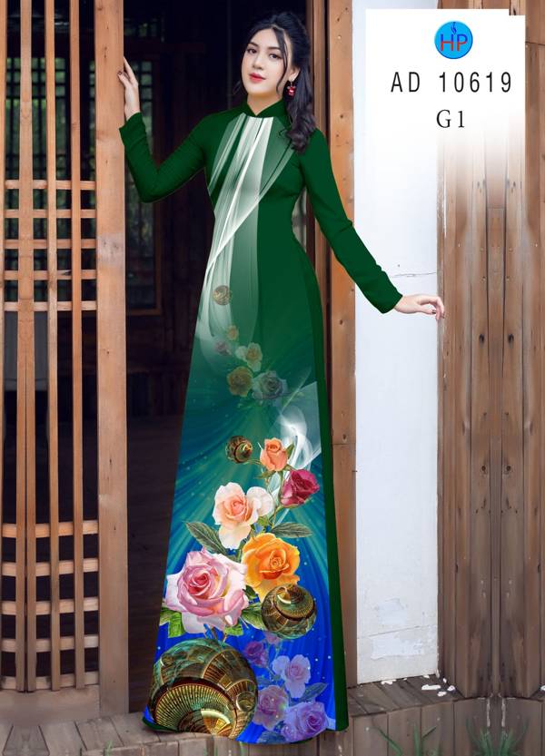 Vải Áo Dài Hoa Hồng Vừa Ra AD 10619 45 Vải Áo Dài Hoa Hồng Vừa Ra  AD 10619