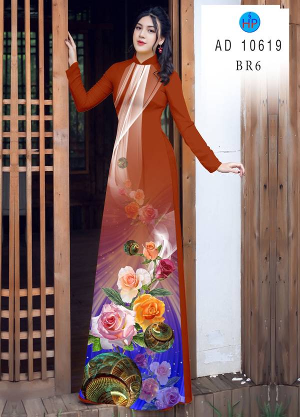 Vải Áo Dài Hoa Hồng Vừa Ra AD 10619 43 Vải Áo Dài Hoa Hồng Vừa Ra  AD 10619