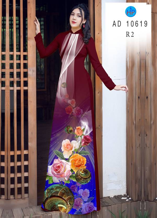 Vải Áo Dài Hoa Hồng Vừa Ra AD 10619 48 Vải Áo Dài Hoa Hồng Vừa Ra  AD 10619