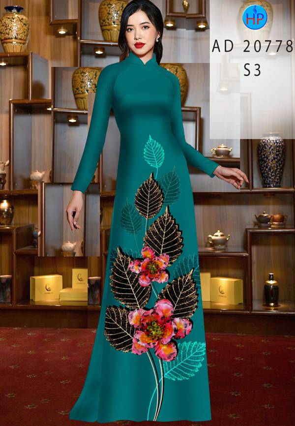 Vải Áo Dài In Hình Lá Kiểu Mới AD 20778 38 Vải Áo Dài In Hình Lá Kiểu Mới AD 20778