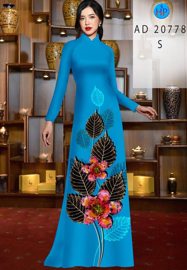 Vải Áo Dài In Hình Lá Kiểu Mới AD 20778 39 Vải Áo Dài In Hình Lá Kiểu Mới AD 20778