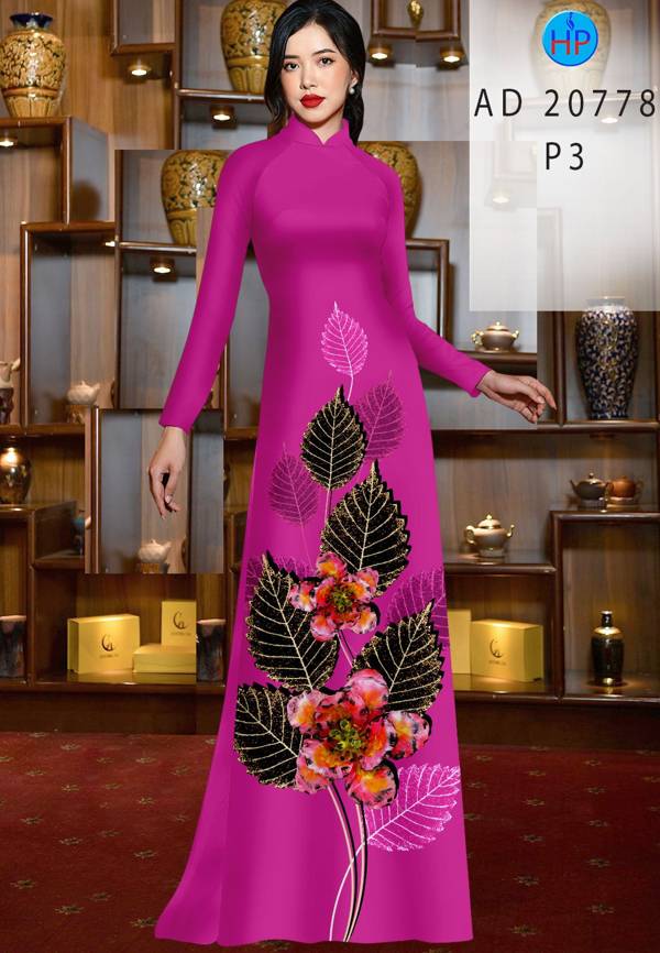 Vải Áo Dài In Hình Lá Kiểu Mới AD 20778 41 Vải Áo Dài In Hình Lá Kiểu Mới AD 20778