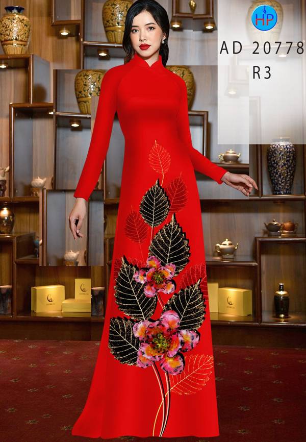 Vải Áo Dài In Hình Lá Kiểu Mới AD 20778 42 Vải Áo Dài In Hình Lá Kiểu Mới AD 20778