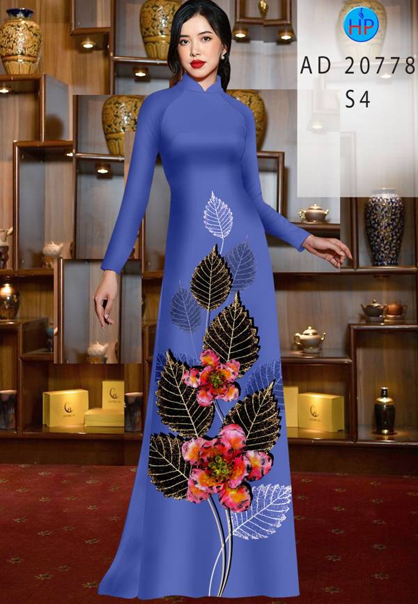 Vải Áo Dài In Hình Lá Kiểu Mới AD 20778 43 Vải Áo Dài In Hình Lá Kiểu Mới AD 20778