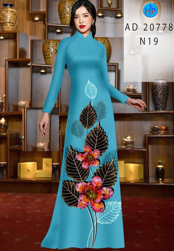 Vải Áo Dài In Hình Lá Kiểu Mới AD 20778 48 Vải Áo Dài In Hình Lá Kiểu Mới AD 20778