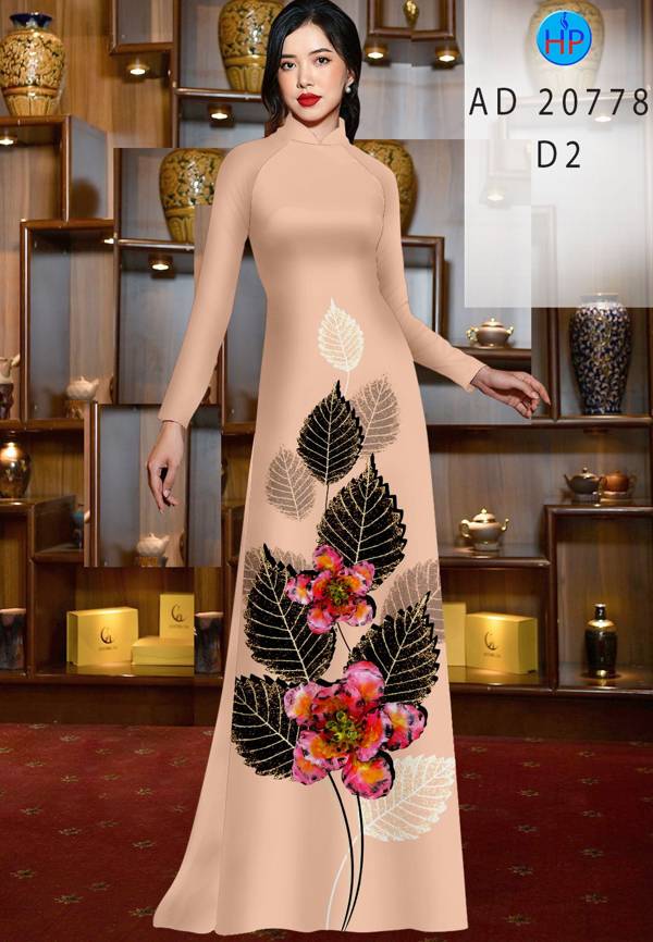 Vải Áo Dài In Hình Lá Kiểu Mới AD 20778 49 Vải Áo Dài In Hình Lá Kiểu Mới AD 20778