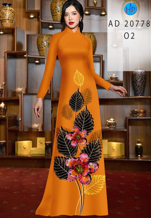 Vải Áo Dài In Hình Lá Kiểu Mới AD 20778 47 Vải Áo Dài In Hình Lá Kiểu Mới AD 20778