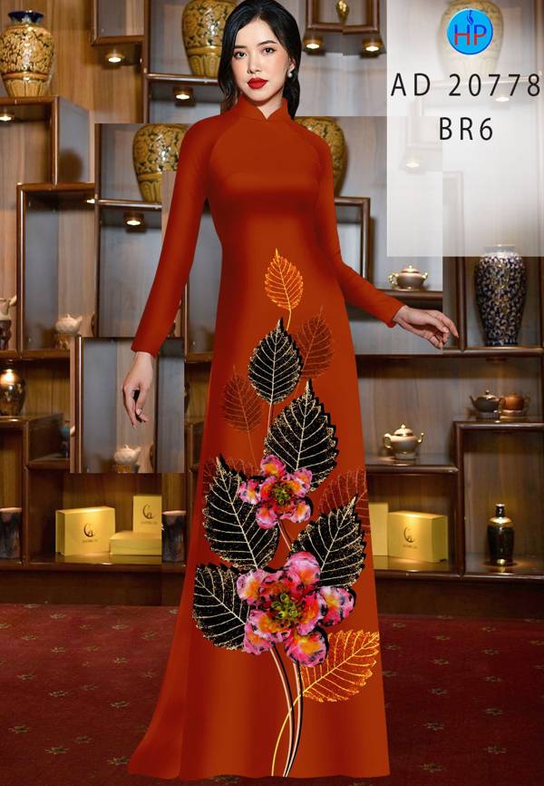 Vải Áo Dài In Hình Lá Kiểu Mới AD 20778 52 Vải Áo Dài In Hình Lá Kiểu Mới AD 20778