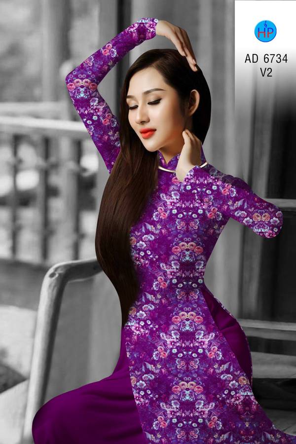 Vải Áo Dài Hoa Nhí Thiết Kế 2021 AD 6734