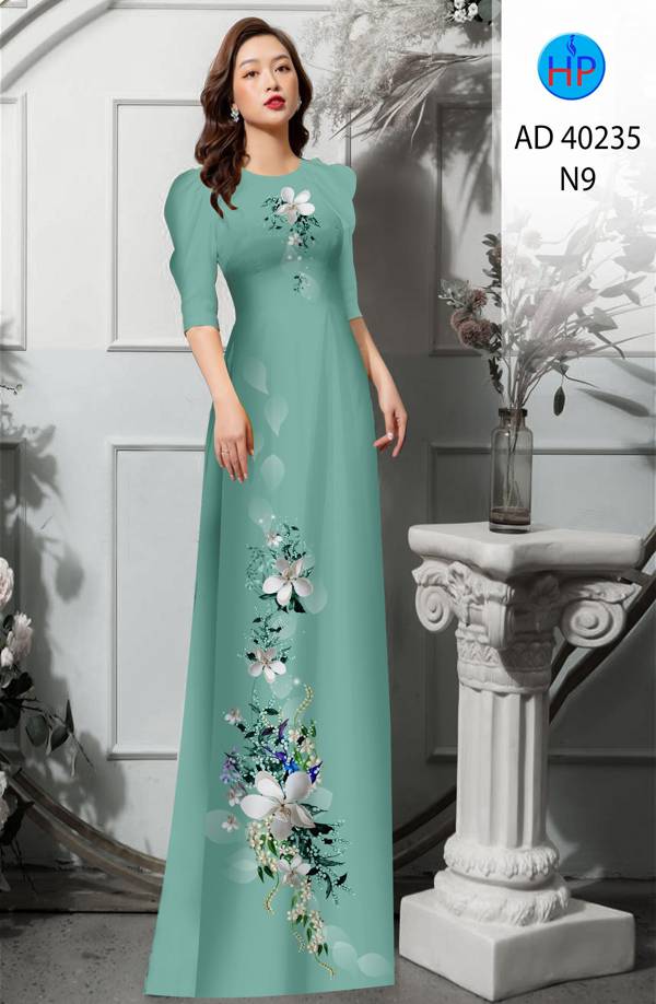 Vải Áo Dài Hoa In 3D Kiểu Mới AD 40235 41 Vải Áo Dài Hoa In 3D Kiểu Mới AD 40235