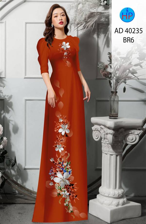 Vải Áo Dài Hoa In 3D Kiểu Mới AD 40235 46 Vải Áo Dài Hoa In 3D Kiểu Mới AD 40235