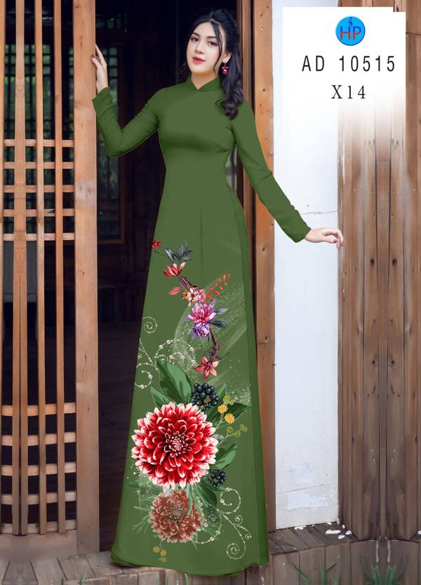 Vải Áo Dài Hoa Cẩm Chướng Độc Đáo AD 10515