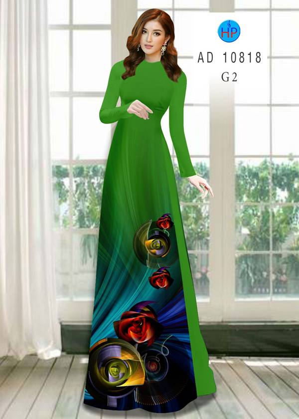 Vải Áo Dài Hoa Hồng Mới Ra AD 10818 37 Vải Áo Dài Hoa Hồng Mới Ra AD 10818