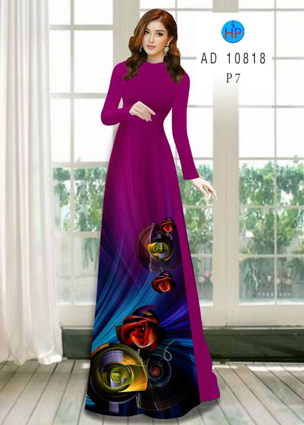 Vải Áo Dài Hoa Hồng Mới Ra AD 10818 39 Vải Áo Dài Hoa Hồng Mới Ra AD 10818