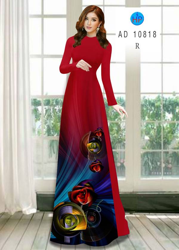 Vải Áo Dài Hoa Hồng Mới Ra AD 10818 40 Vải Áo Dài Hoa Hồng Mới Ra AD 10818