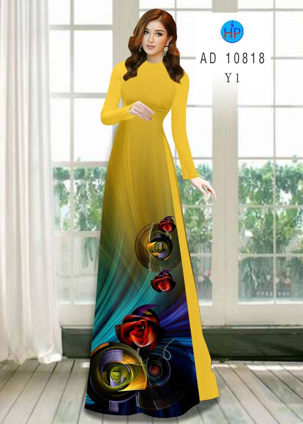 Vải Áo Dài Hoa Hồng Mới Ra AD 10818 46 Vải Áo Dài Hoa Hồng Mới Ra AD 10818