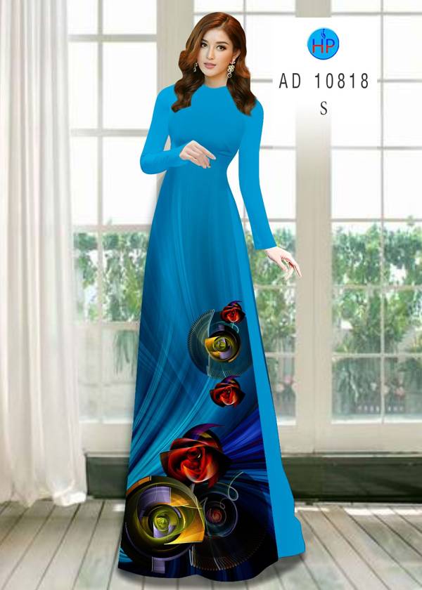 Vải Áo Dài Hoa Hồng Mới Ra AD 10818 43 Vải Áo Dài Hoa Hồng Mới Ra AD 10818