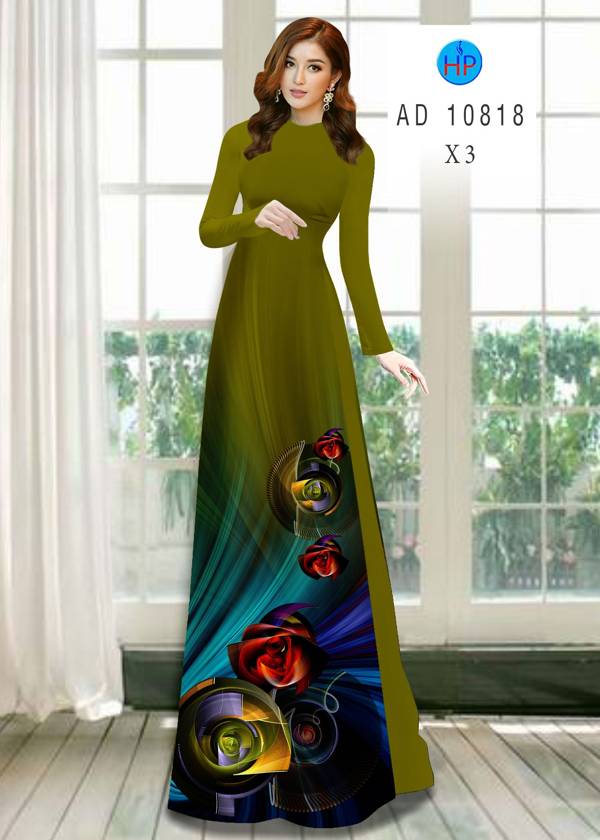 Vải Áo Dài Hoa Hồng Mới Ra AD 10818 44 Vải Áo Dài Hoa Hồng Mới Ra AD 10818