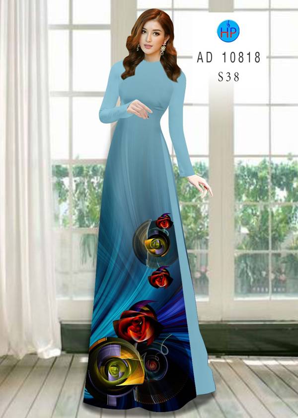 Vải Áo Dài Hoa Hồng Mới Ra AD 10818 50 Vải Áo Dài Hoa Hồng Mới Ra AD 10818