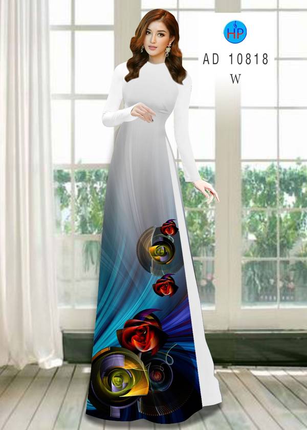 Vải Áo Dài Hoa Hồng Mới Ra AD 10818 48 Vải Áo Dài Hoa Hồng Mới Ra AD 10818