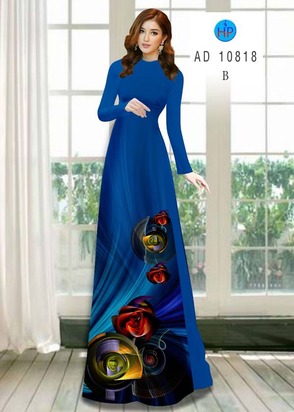 Vải Áo Dài Hoa Hồng Mới Ra AD 10818 52 Vải Áo Dài Hoa Hồng Mới Ra AD 10818