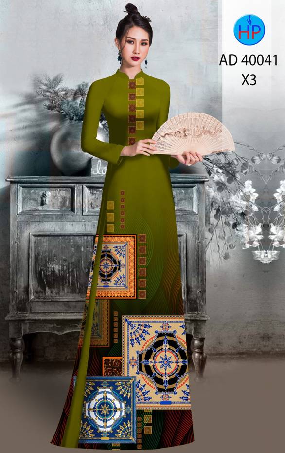 Vải Áo Dài Hoa Văn Kiểu Mới AD 40041 44 Vải Áo Dài Hoa Văn Kiểu Mới AD 40041