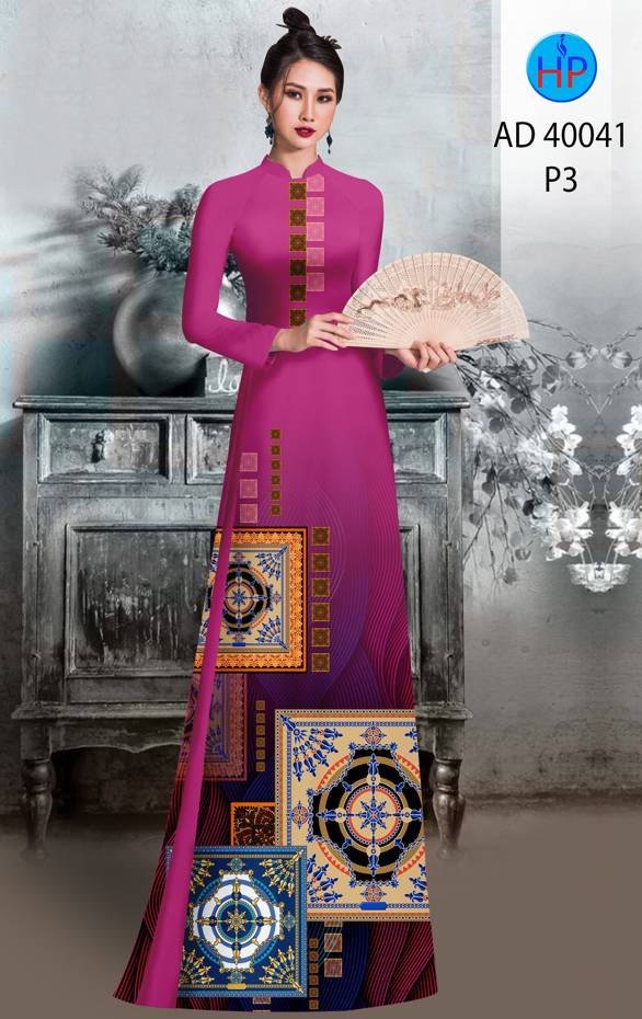 Vải Áo Dài Hoa Văn Kiểu Mới AD 40041 51 Vải Áo Dài Hoa Văn Kiểu Mới AD 40041