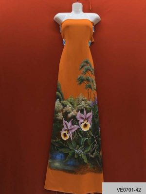 Vải Áo Dài Thái Tuấn Vẽ Tay Cao Cấp Hình Hoa Và Phong Cảnh AD VE0701_42 1