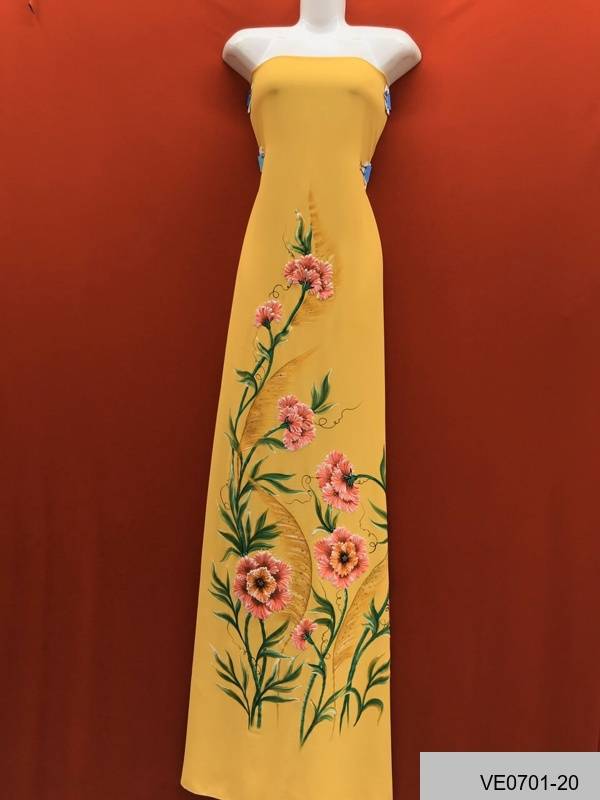 Vải Áo Dài Thái Tuấn Vẽ Tay Cao Cấp Hình Hoa Vừa Ra  AD VE0701_19