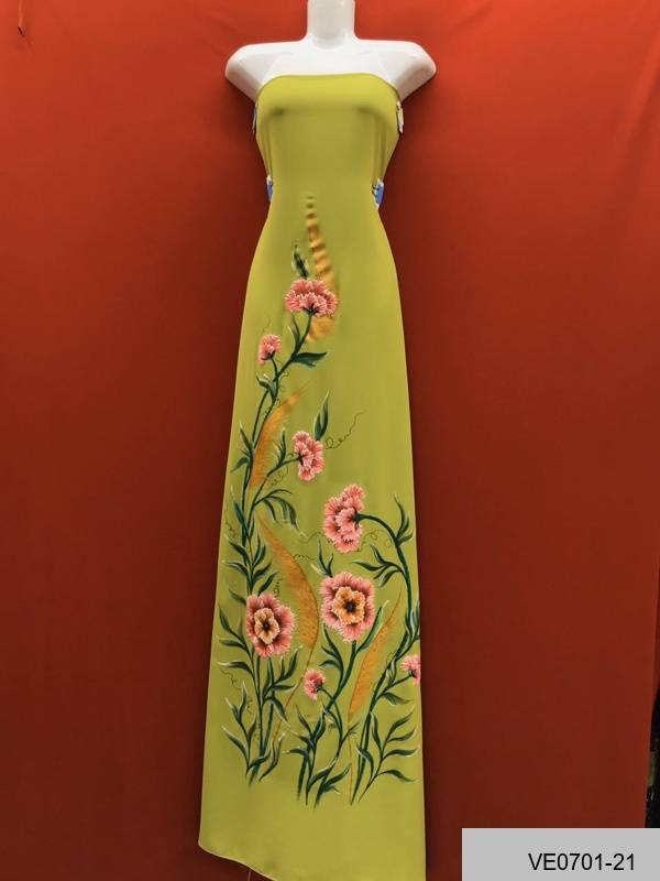 Vải Áo Dài Thái Tuấn Vẽ Tay Cao Cấp Hình Hoa Vừa Ra  AD VE0701_19