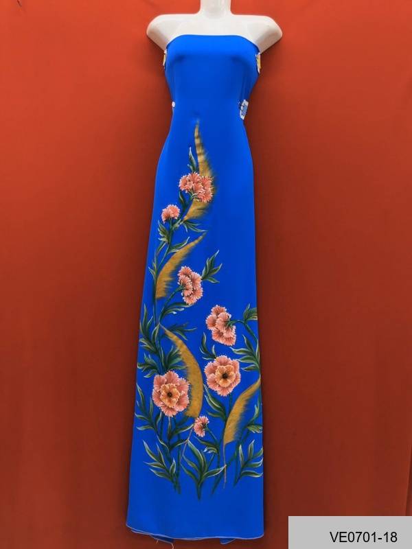 Vải Áo Dài Thái Tuấn Vẽ Tay Cao Cấp Hình Hoa Vừa Ra  AD VE0701_19