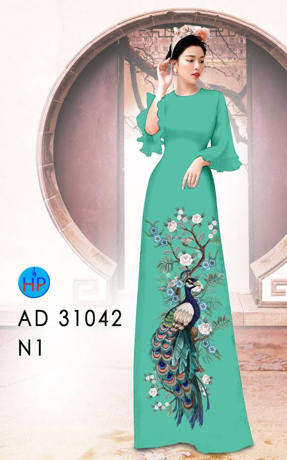 Vải Áo Dài Chim Công Vừa Ra AD 31042 43 Vải Áo Dài Chim Công Vừa Ra  AD 31042