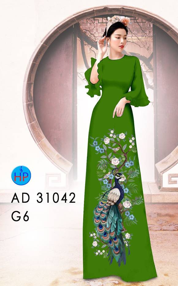 Vải Áo Dài Chim Công Vừa Ra AD 31042 42 Vải Áo Dài Chim Công Vừa Ra  AD 31042