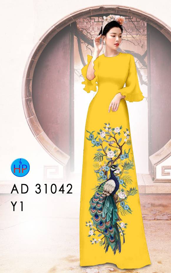 Vải Áo Dài Chim Công Vừa Ra AD 31042 44 Vải Áo Dài Chim Công Vừa Ra  AD 31042